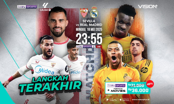 Link Live Streaming La Liga: Real Madrid vs Sevilla dalam tempat VISION+