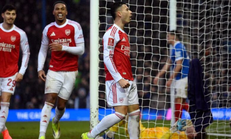 Tiga gol Gabriel Martinelli antar Arsenal tekuk Portsmouth 4-1