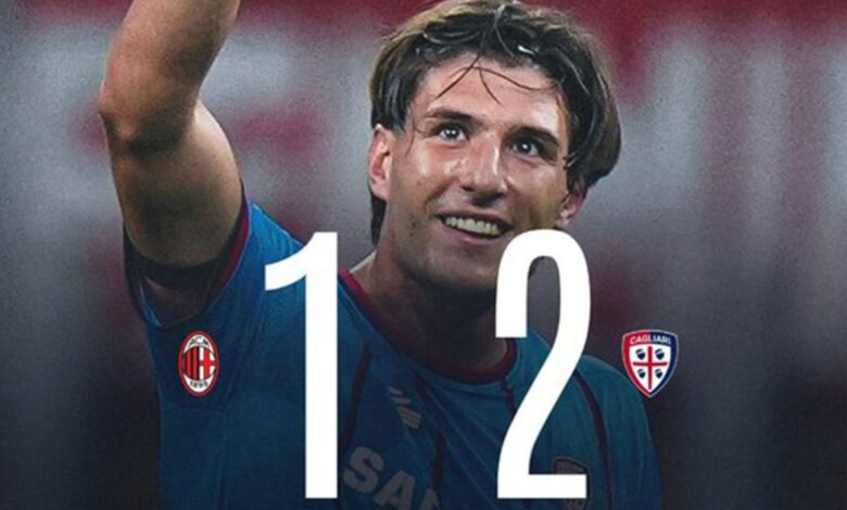AC Milan gagal tampil Turnamen Champions setelahnya kalah 1-2 dari Cagliari