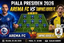 Tampines Rovers bertemu Arema FC pada matchday kedua Grup A Piala Presiden 2026 di Stadion Si Jalak Harupat, Selasa 28 Juli 2026. Laga Tampines vs Arema FC akan dimainkan mulai pukul 15.30 WIB, live di Indosiar dan Vidio.